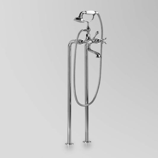 Bath Mixer & Hand Shower with Floor Mounted Standpipes