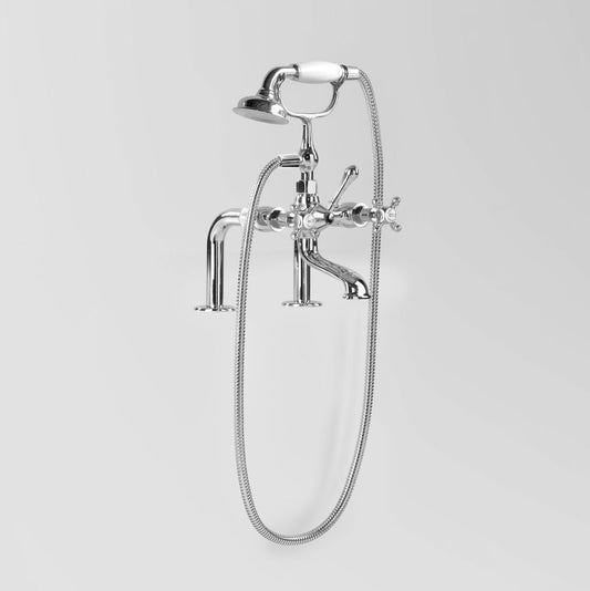 Bath Mixer & handpiece with Hob Mounted Standpipes