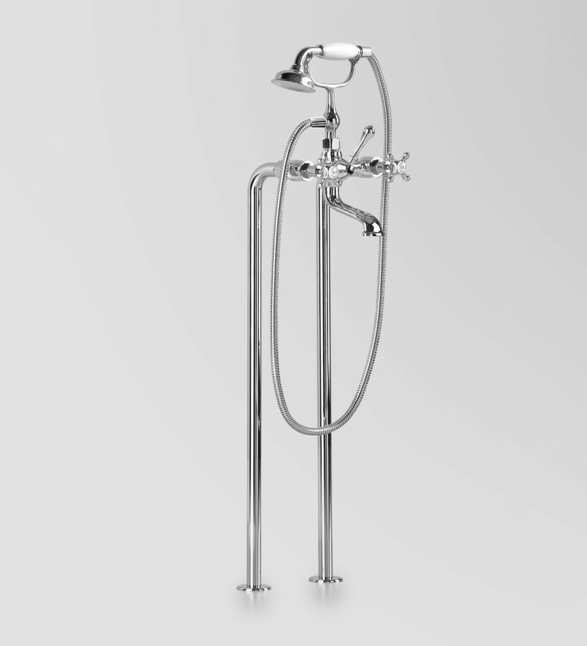 Bath Mixer & handpiece with Floor Mounted Standpipes