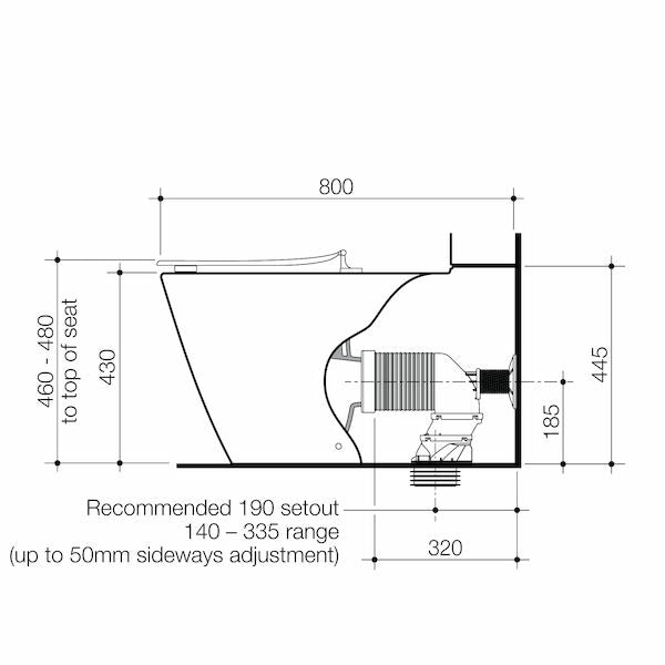 Care 800 Cleanflush Wall Faced Close Coupled 4S Pan GermGard®