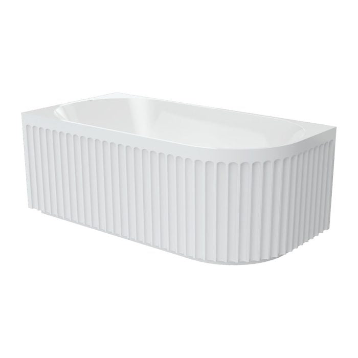 Eleanor Fluted Right-Hand Acrylic Corner Bath, 1500mm