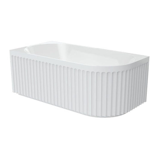 Eleanor Fluted Right-Hand Acrylic Corner Bath, 1500mm