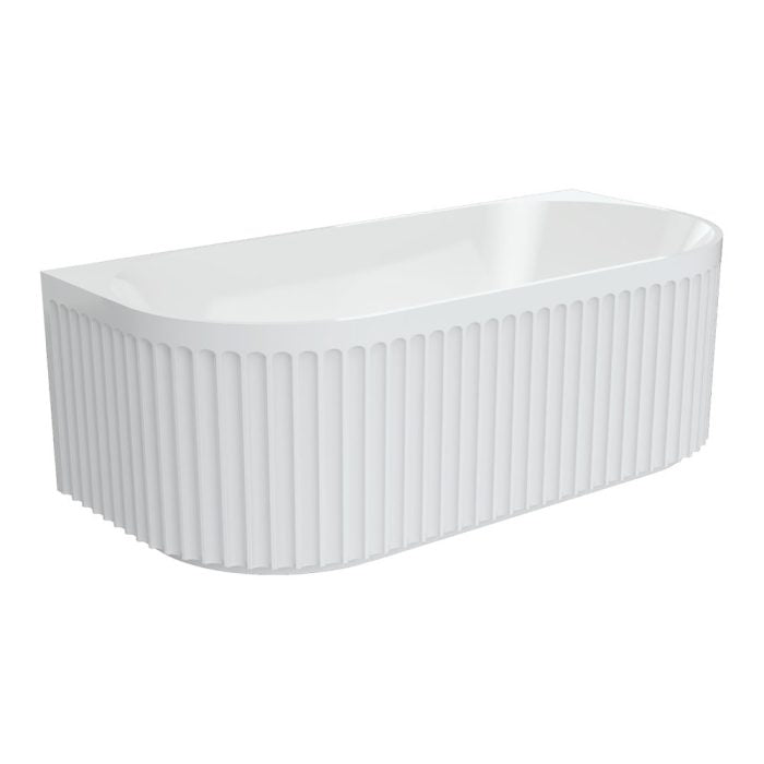 Eleanor Fluted Back-to-Wall Acrylic Bath, 1700mm