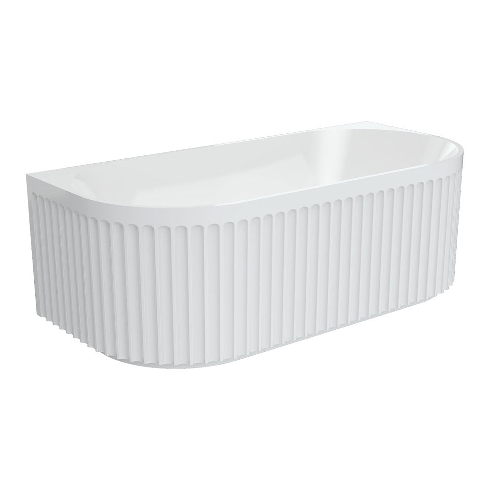 Eleanor Fluted Back-to-Wall Acrylic Bath, 1500mm