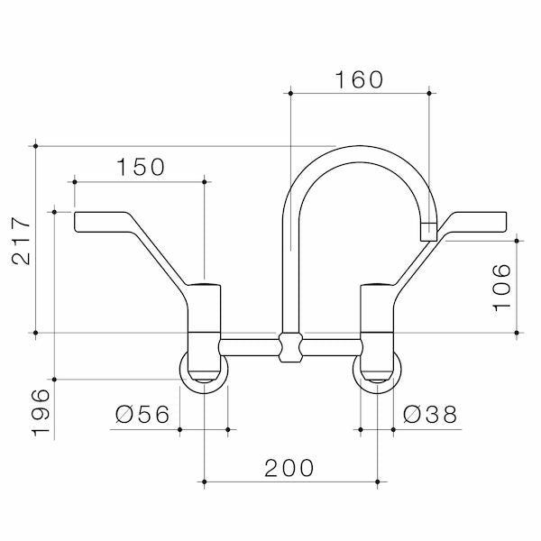 G Series+ Exposed Wall Sink Set (160mm outlet + 150mm handles)