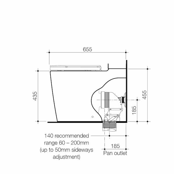 Liano Easy Height CleanFlush® Wall Faced Close Coupled Pan (with GermGard®)