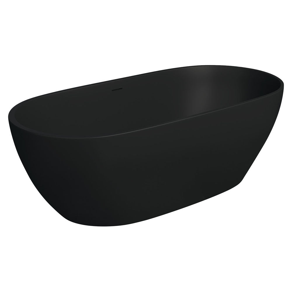 Luciana Solid Surface Bath, Matte Black, 1690mm