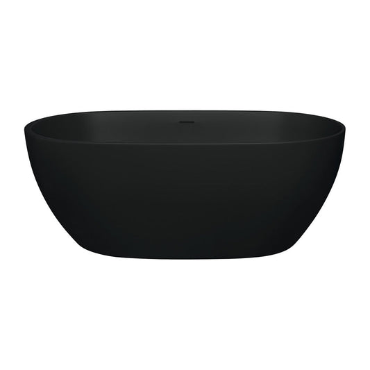 Luciana Solid Surface Bath, Matte Black, 1500mm