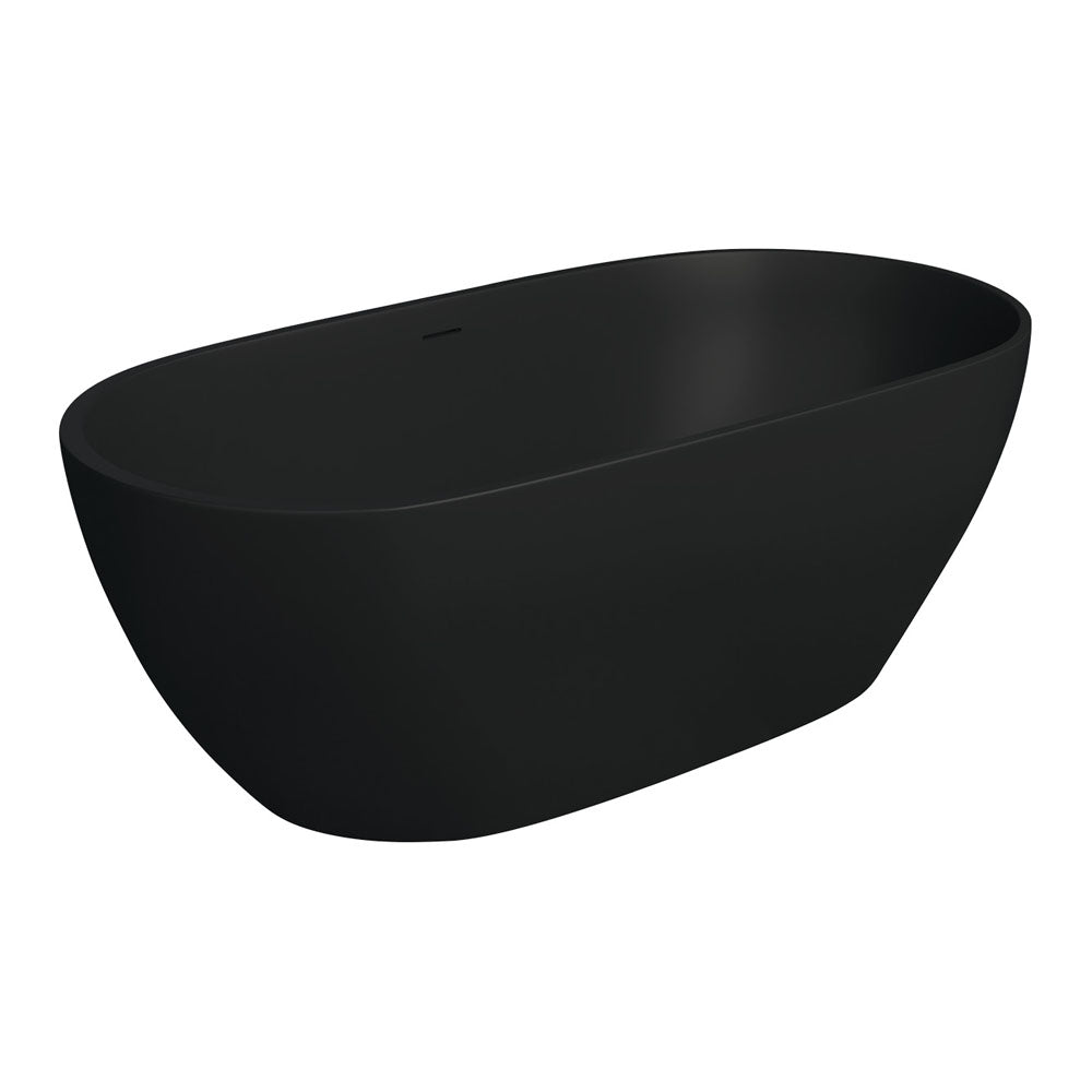 Luciana Solid Surface Bath, Matte Black, 1500mm