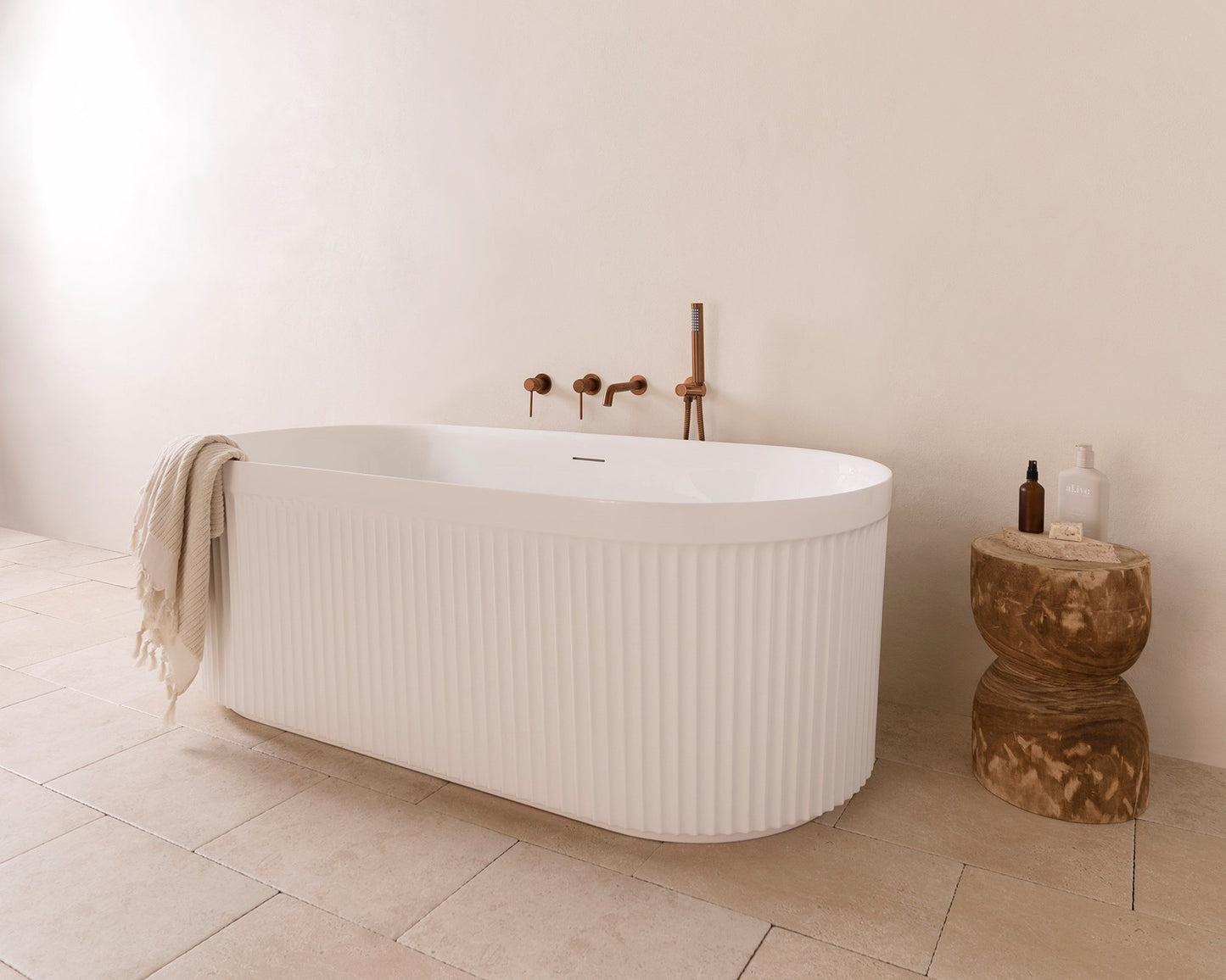 Bronte - Modern freestanding bath with fluted detailing