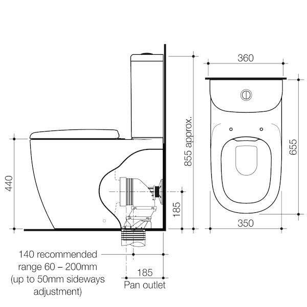 Contura II Cleanflush® Wall Faced Close Coupled BE Suite - White