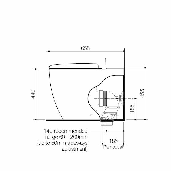 Contura II Cleanflush® Wall Faced Close Coupled Be 4S Pan GermGard® - White