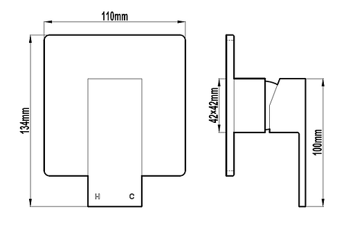 Alto Wall Mixer Chrome Square Body