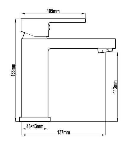 Alto Basin Mixer 32mm Chrome