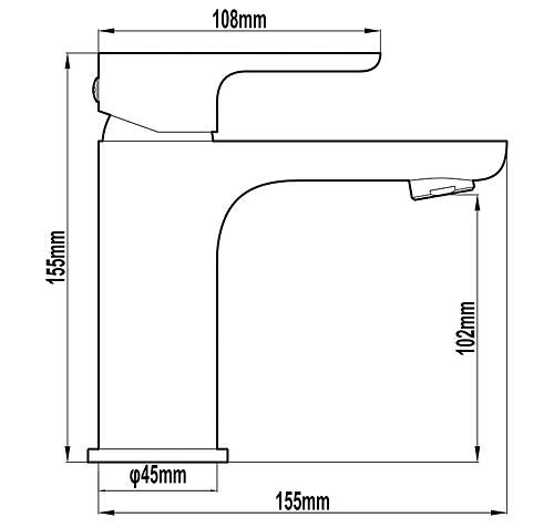 Bassini Basin Mixer Black/Chrome