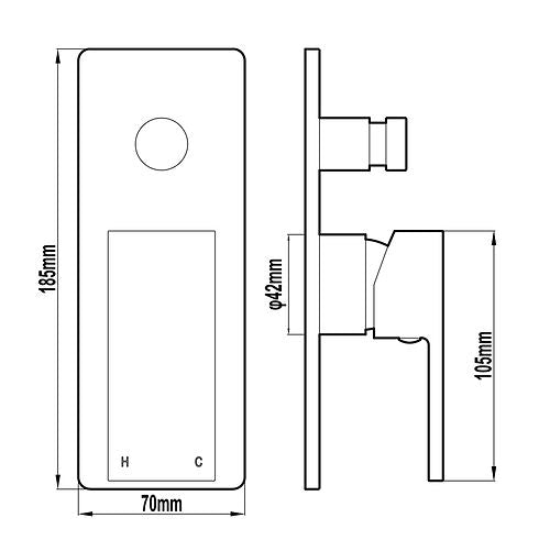 Alto Wall Diverter Mixer Chrome