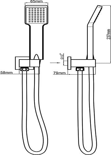 Alto Aube Shower with Integrated Elbow Chrome