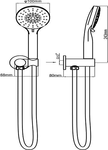 Alto Multi Function Shower with Integrated Elbow Chrome